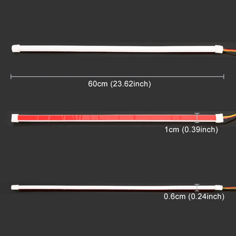 2 PCS 60cm DC12V 5W Ultra-thin Car Auto Double Colors Turn Lights / Running Lights (Turn Lights: ...