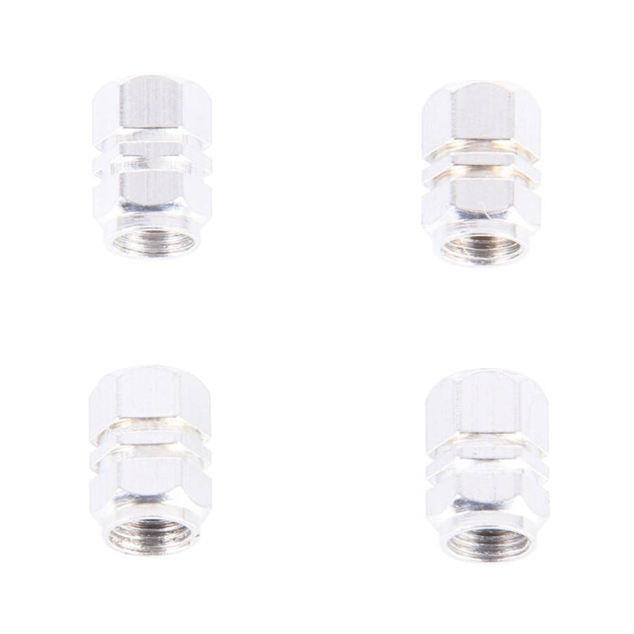 4PCS SA Metal Plated Hexagon Shape Universal Tire Valve Stem Cap, Hexagon Shape
