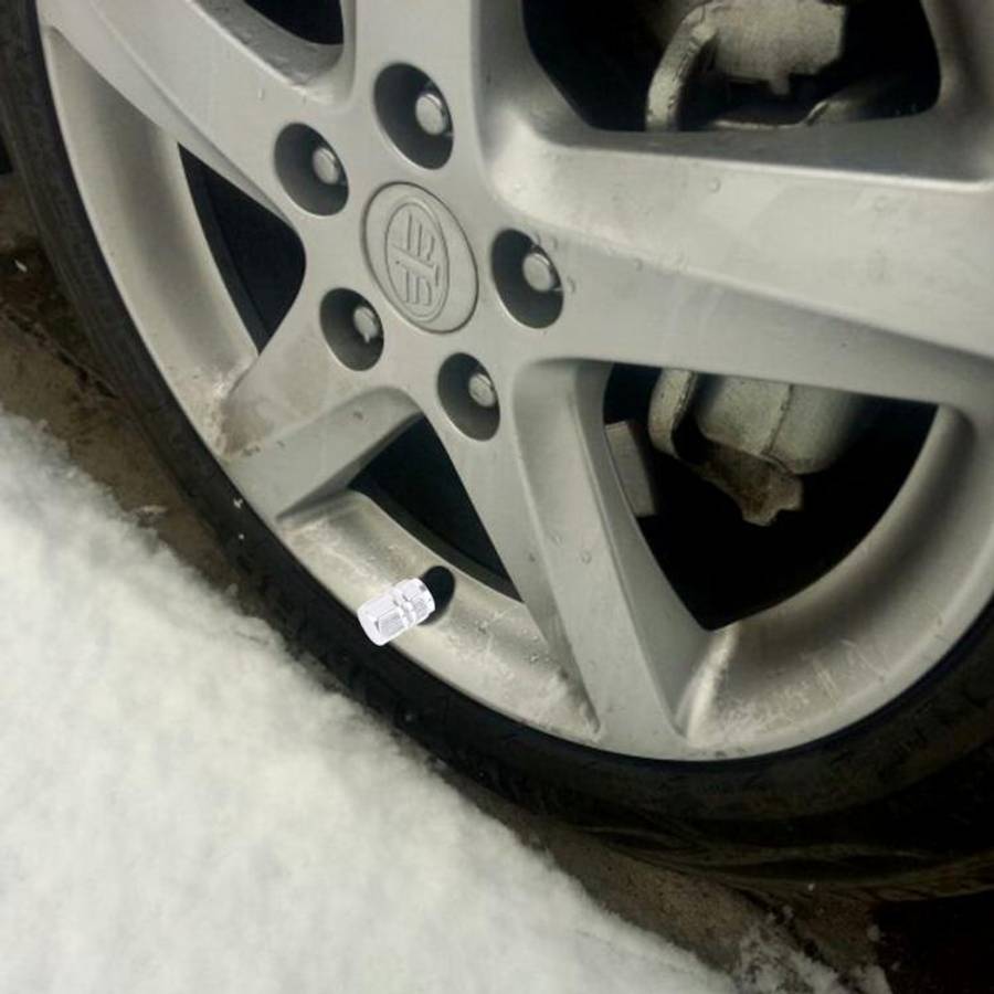 4PCS SA Metal Plated Hexagon Shape Universal Tire Valve Stem Cap, Hexagon Shape
