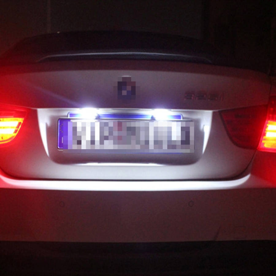 2 PCS License Plate Light with 18  SMD-3528 Lamps for Audi2W 120LM, DC12V (White Light), For A...