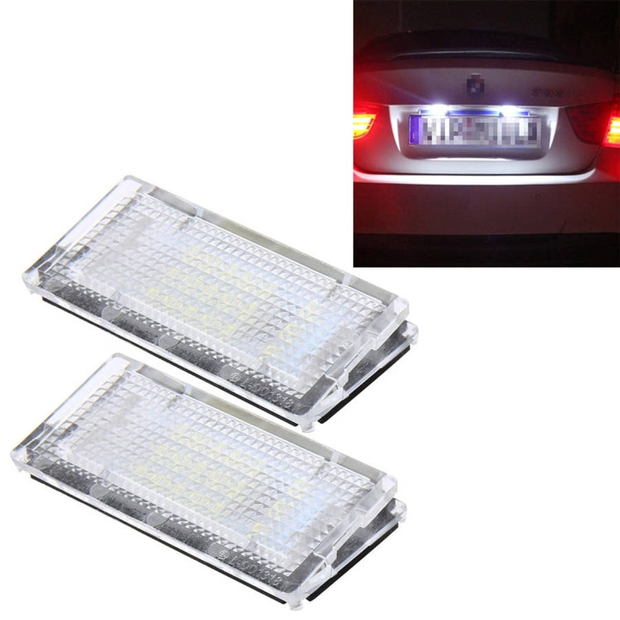 2 PCS License Plate Light with 18  SMD-3528 Lamps for BMW E46 4D 1998-20032W 120LM,6000K, DC12...