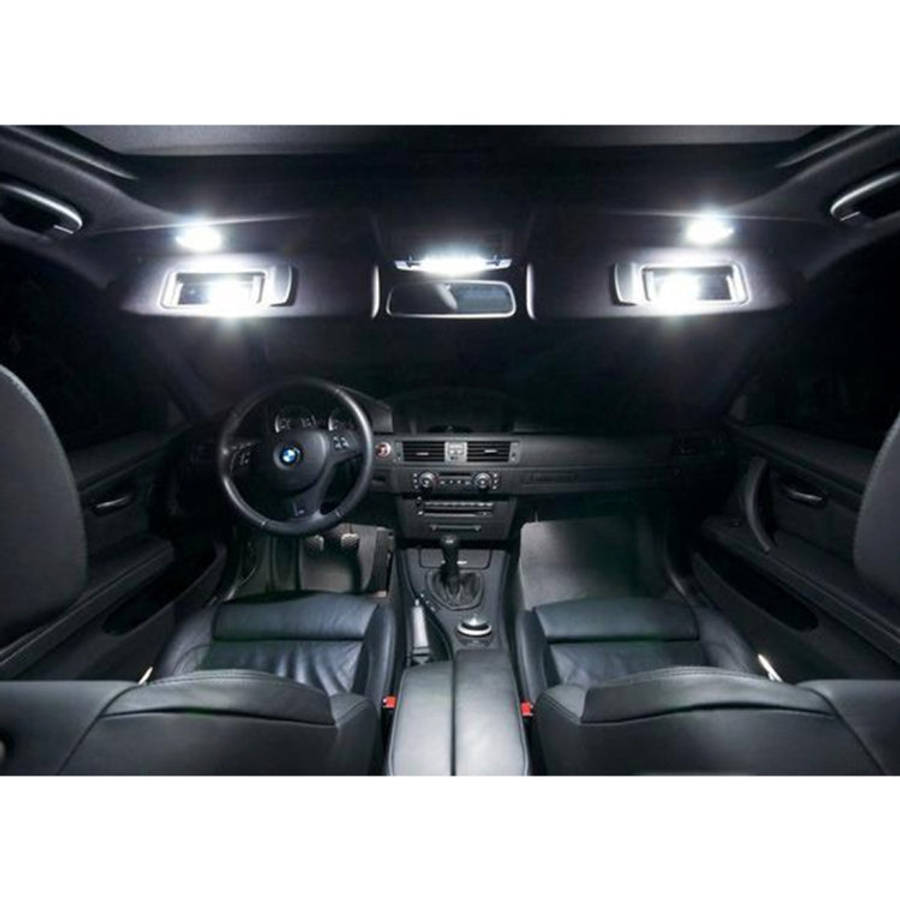 2 PCS White Light Car LED Vanity Mirror Lamp Lights with 18 SMD-3528 Lamps for BMW E60/ E60N/ E61...