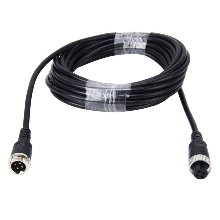 5m M12 4P Aviation Connector Video Audio Extend Cable for CCTV Camera DVR, 5m