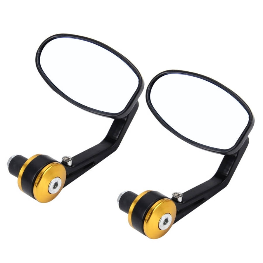 2 PCS Motorcycle Universal ABS Shell Holder Oval Shape Rear VIew Mirror, Oval Shape