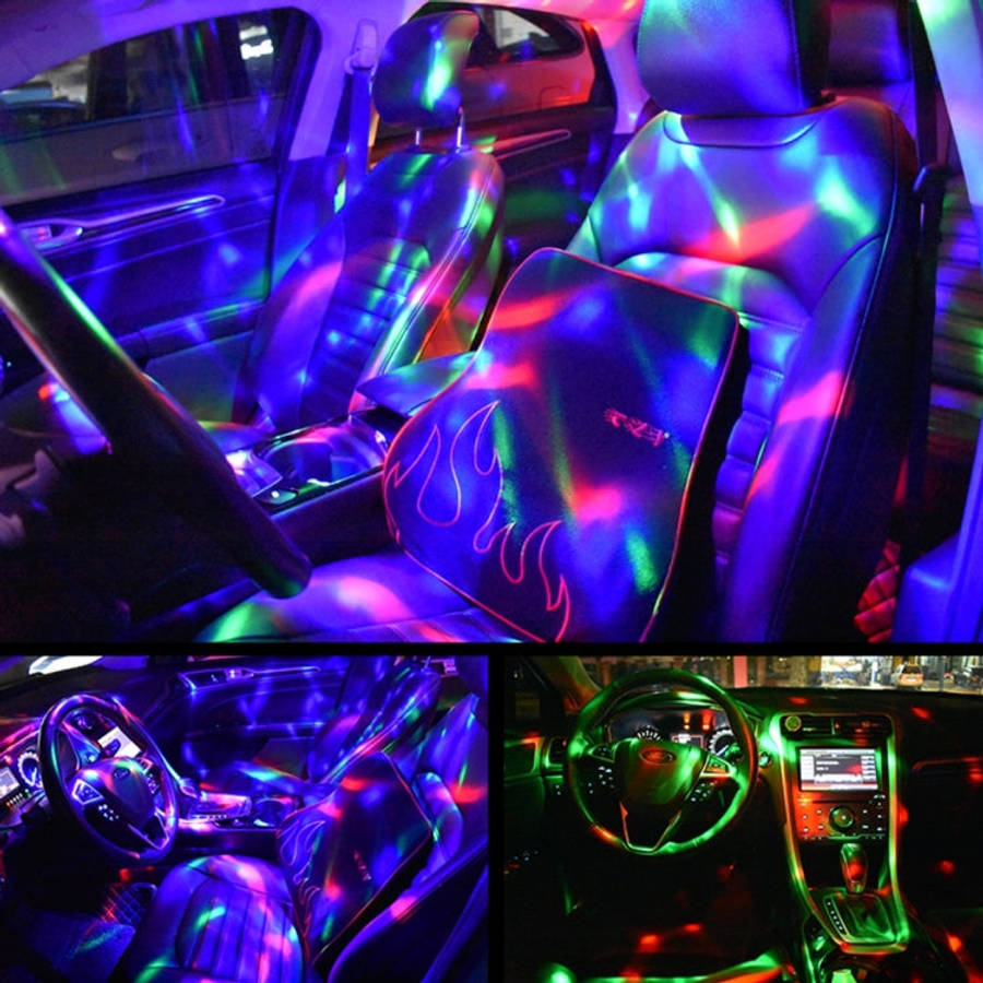 D33 5W USB Charging RGB Car Decoration Portable DJ Light Sound Activated Rotating Strobe Effect A...