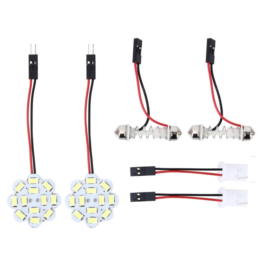 2 PCS 3W 200 LM 6000K Flower Shape Car Auto Interior Doom Reading Light with 12 SMD-5630 LED Lamp...
