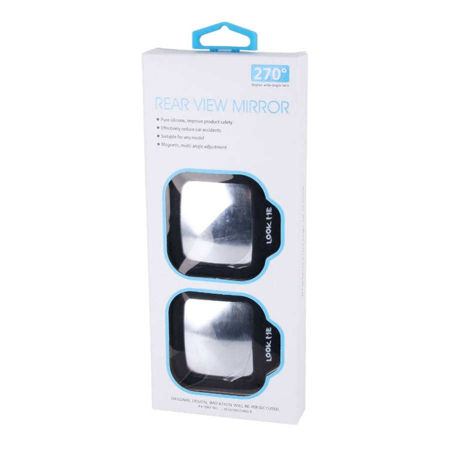 2 PCS 270 Degree Wide-angle Lens Magnetic Adjustable Rear View Mirror, 270 Degree Wide-angle Mirror