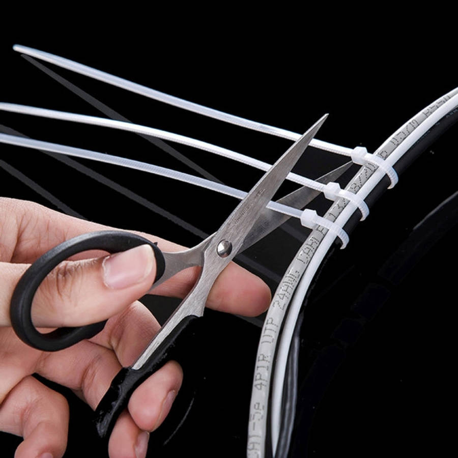 100pcs /Pack 8mm*200mm Nylon Cable Ties, 8mm*200mm Black