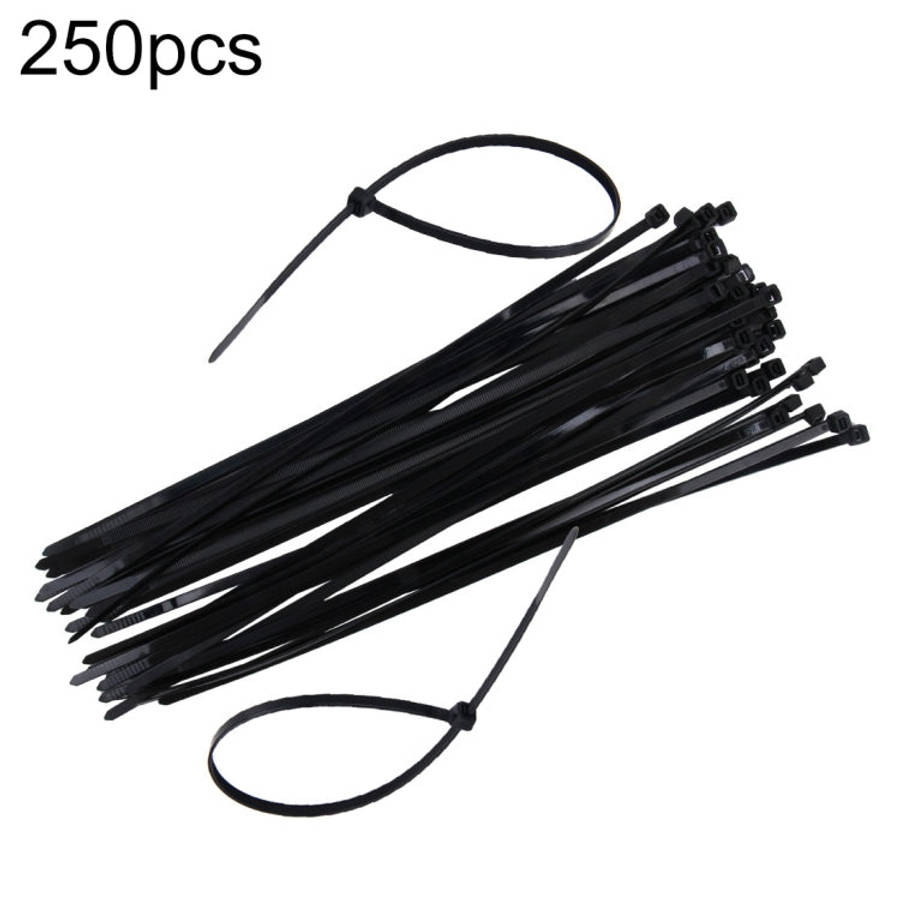250pcs /Pack 5mm*300mm Nylon Cable Ties, 5mm*300mm Black, 5mm*300mm White