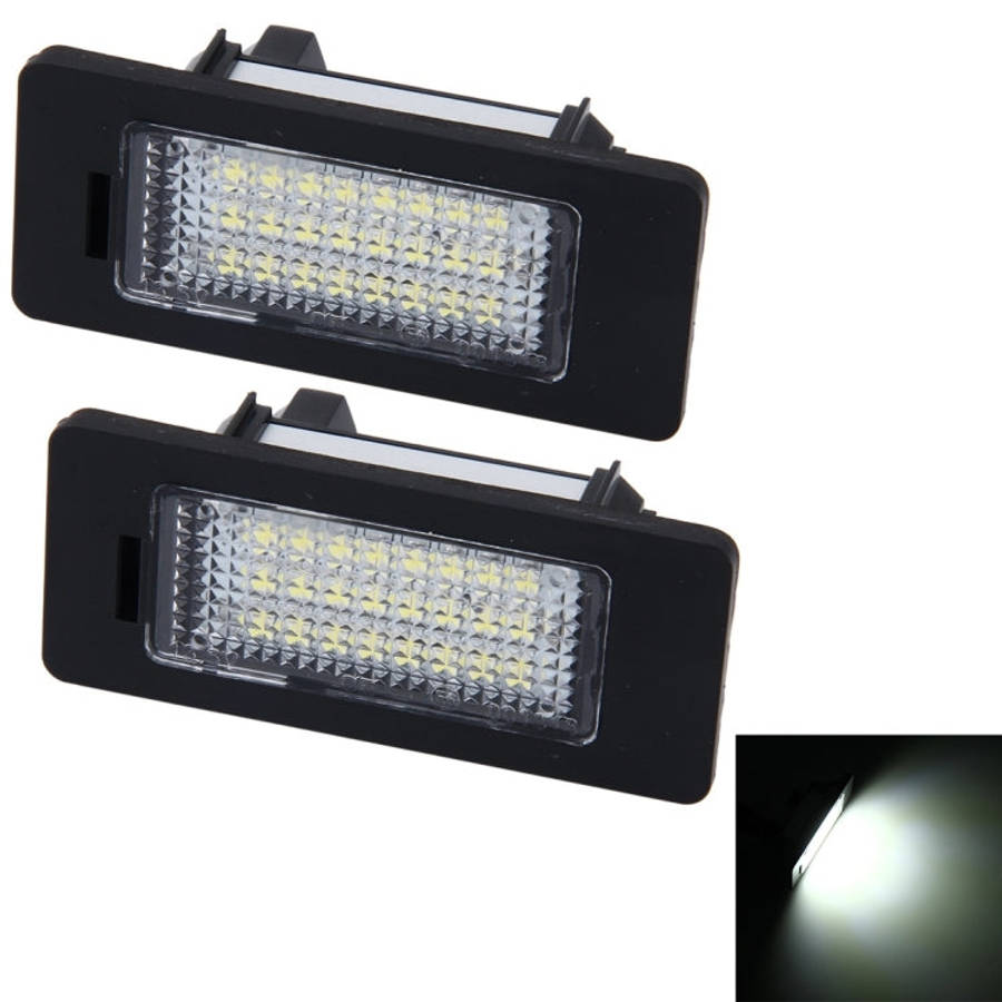 2 PCS License Plate Light with 24 SMD-3528 Lamps for BMW E81/E82/E90/E91/E92/E93/E60/E61/E39 (Whi...