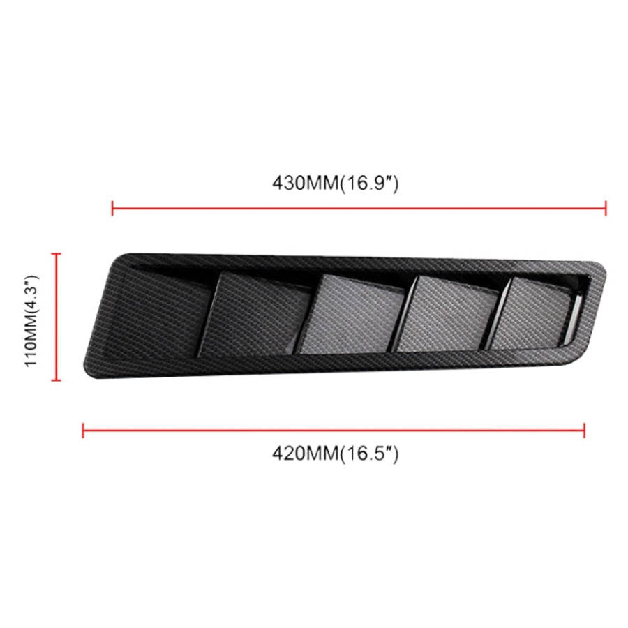 2 PCS Universal Car Air Intake Scoop Bonnet Hood Vent Louver Cooling Panel Trim Set, Black