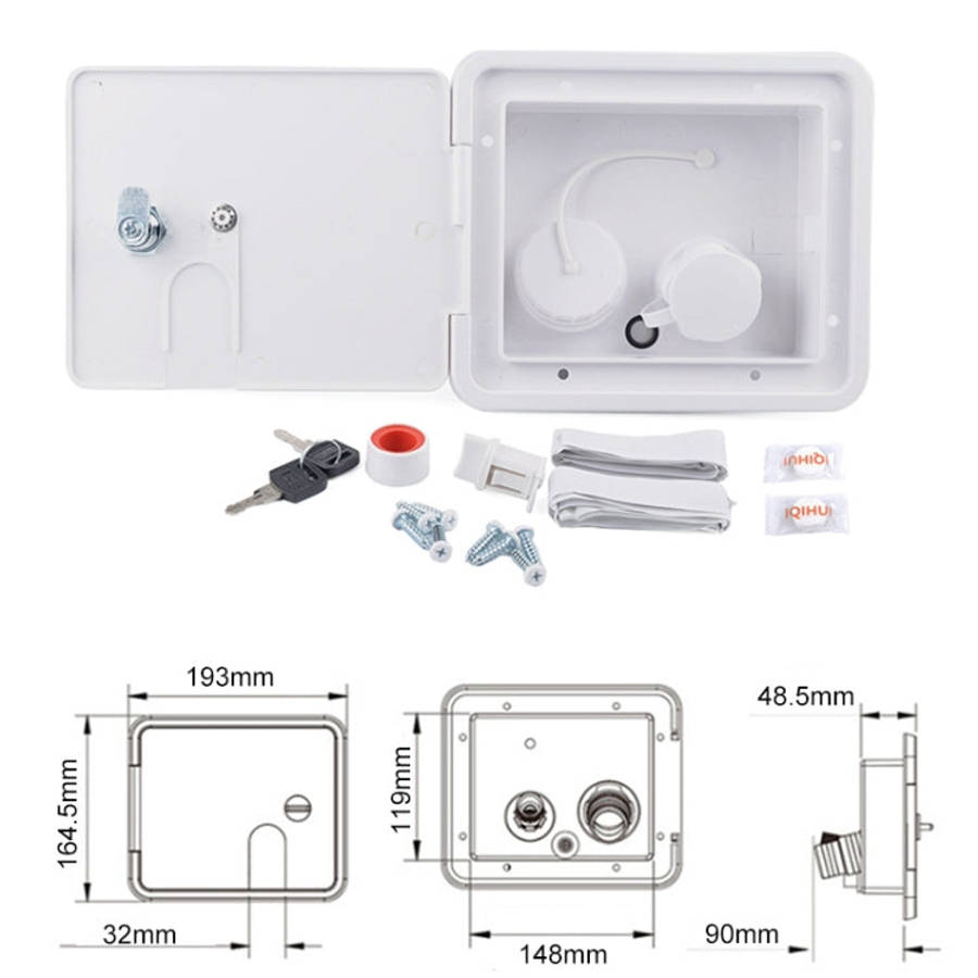 White Water Inlet Integrated Fill Dish Hatch Lock for RV Trailer Camper, A1063