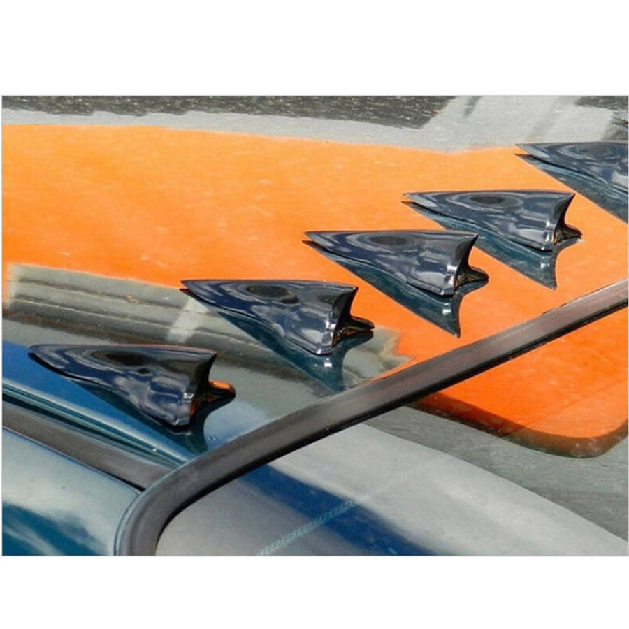 10 PCS Universal Car Black Shark Fin Diffuser Vortex Generator Roof Spoiler, Black