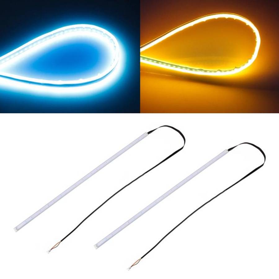 2 PCS 45cm DC12V 5W Ultra-thin Waterproof Car Auto Double Colors Turn Lights / Running Lights SMD...