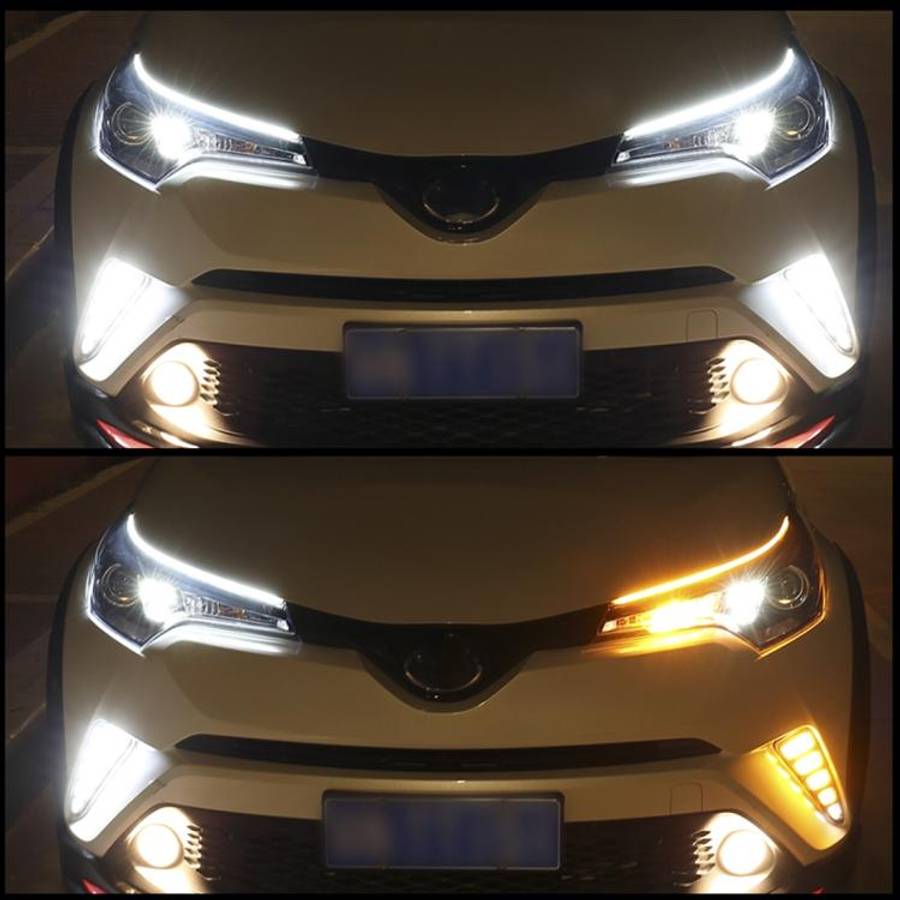 2 PCS 45cm DC12V 5W Ultra-thin Waterproof Car Auto Double Colors Turn Lights / Running Lights SMD...