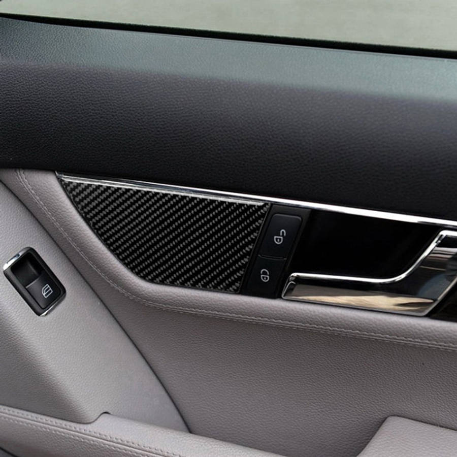 2 PCS Car Carbon Fiber Left Drive Seat Adjustment Panel Decorative Sticker for Mercedes-Benz W204...