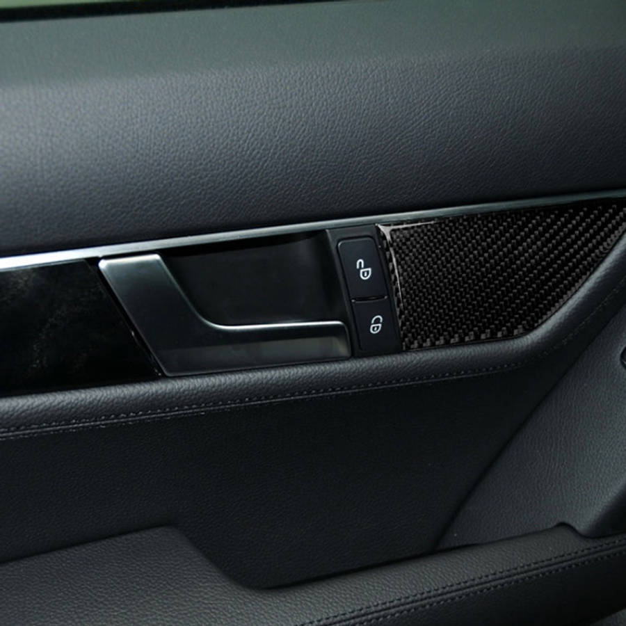 2 PCS German Flag Car Carbon Fiber Right Drive Seat Adjustment Panel Decorative Sticker for Merce...