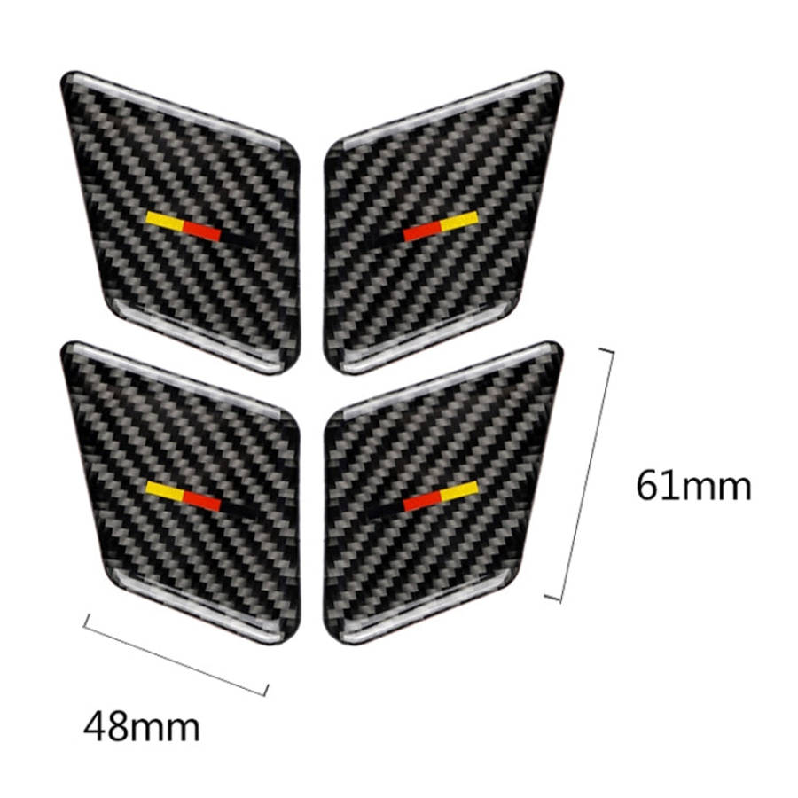 4 PCS Car German Flag Carbon Fiber Door Inner Handle Wrist Panel Decorative Sticker for Mercedes-...