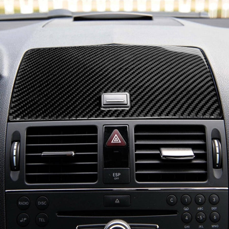 Car Carbon Fiber Console Navigation Panel Decorative Sticker for Mercedes-Benz W204 C Class 2007-...