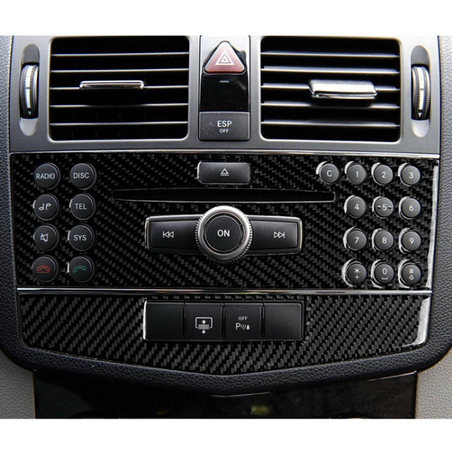 Car Carbon Fiber Center Console Panel Decorative Sticker for Mercedes-Benz W204 C Class 2007-2010...