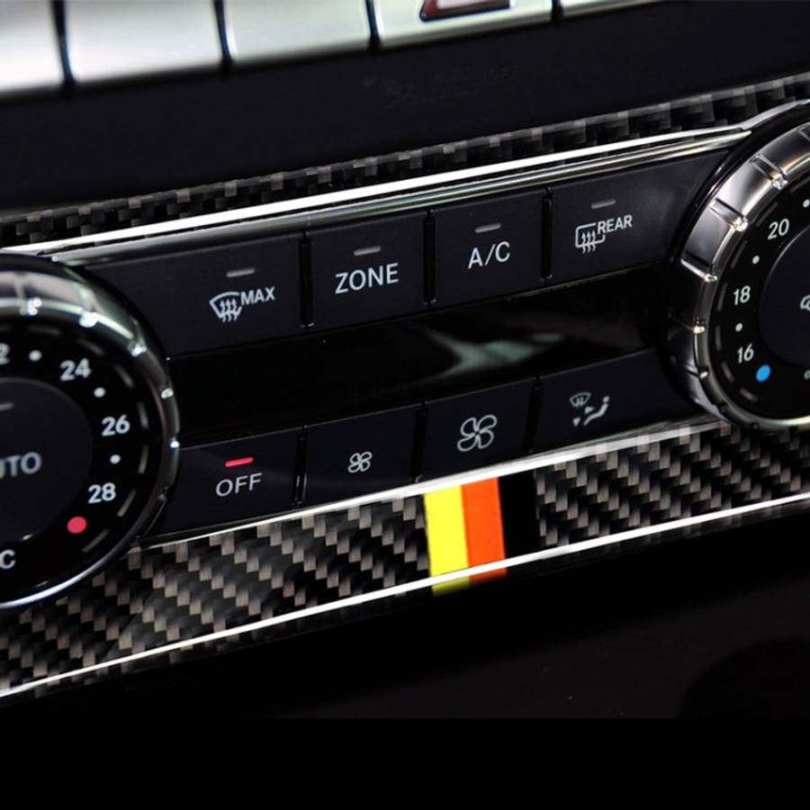 Car German Flag Carbon Fiber Air Conditioning Knob Control Panel Decorative Sticker for Mercedes-...