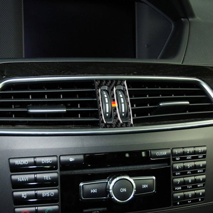 Car German Flag Carbon Fiber Intermediate Air Outlet Panel Decorative Sticker for Mercedes-Benz W...