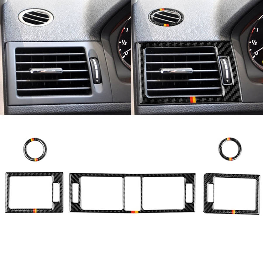 Car German Flag Carbon Fiber Air Outlet Ring + Intermediate Air Outlet + Side Air Outlet Panel De...