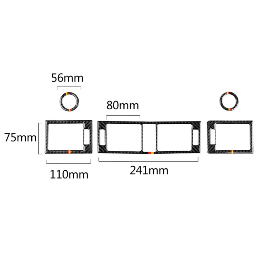 Car German Flag Carbon Fiber Air Outlet Ring + Intermediate Air Outlet + Side Air Outlet Panel De...