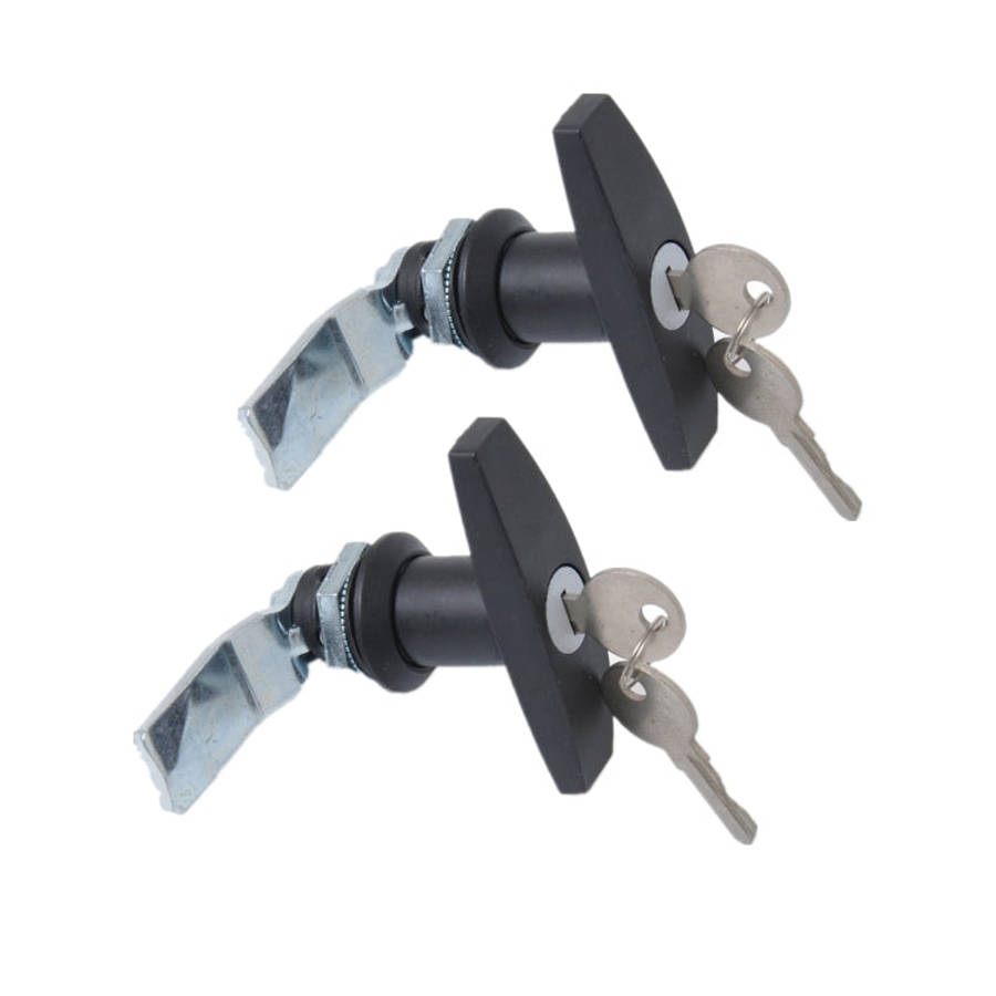 2 PCS Black T Shape Handle Paddle Entry Door Latch & Keys Tool Box Lock for Trailer / Yacht / Tru...