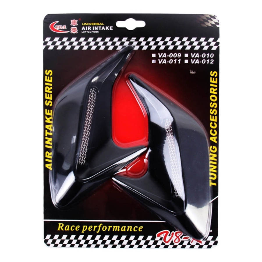 2PCS Plastic Decorative Air Flow Intake Turbo Bonnet Hood Side Vent Grille Cover With Self-adhesi...