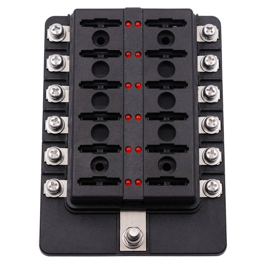 1 in 12 Out Fuse Box Screw Terminal Section Fuse Holder Kits with LED Warning Indicator for Auto ...