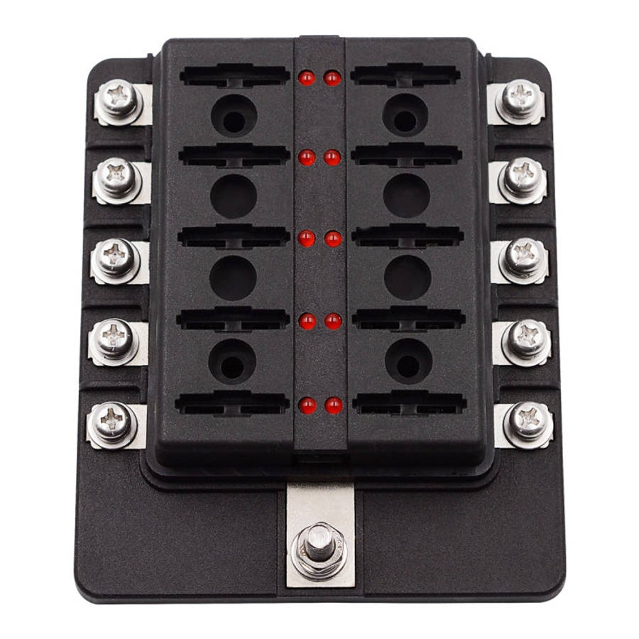 1 in 10 Out Fuse Box Screw Terminal Section Fuse Holder Kits with LED Warning Indicator for Auto ...