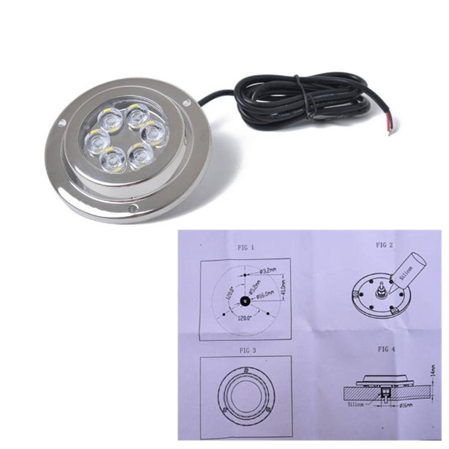 DC 10-30V 12W IP68 316 Stainless 6 LEDs White Light Underwater Light Boat High Power Bright for M...
