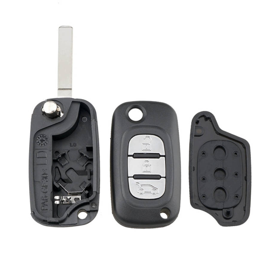 For RENAULT Clio / Megane / Kangoo / Modus Car Keys Replacement 3 Buttons Car Key Case with Folda...