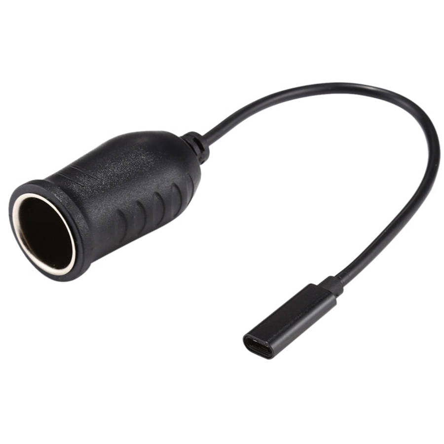 Car 60-100W DC18-20V Multi-functional USB-C / Type-C Connector to Cigarette Lighter, Type-C Conne...