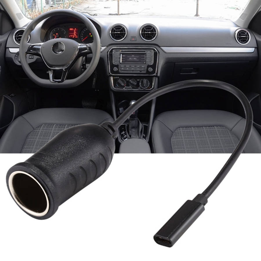 Car 60-100W DC18-20V Multi-functional USB-C / Type-C Connector to Cigarette Lighter, Type-C Conne...