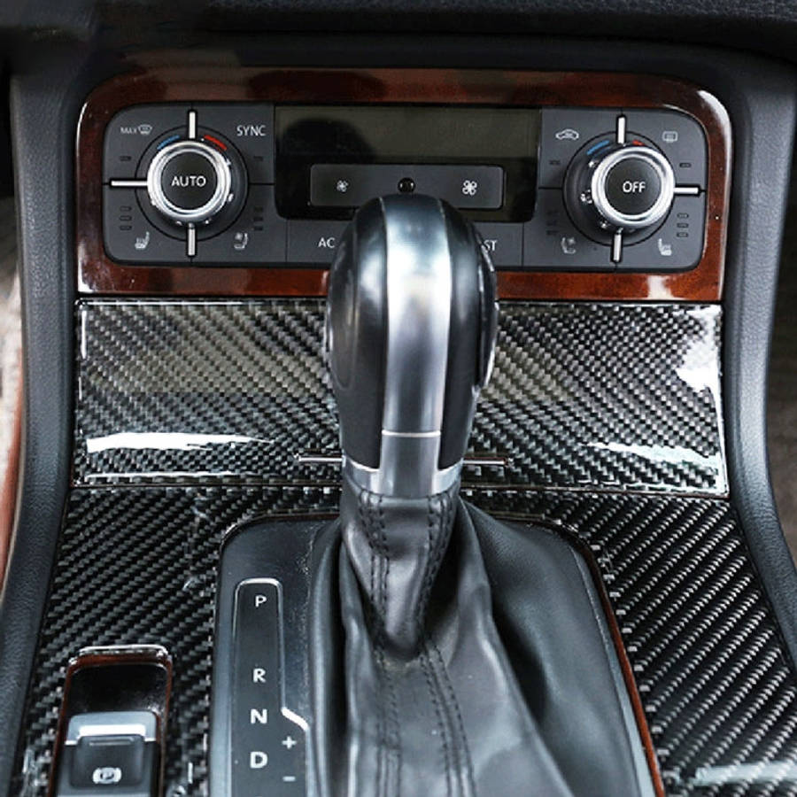 Car Carbon Fiber Cigarette Lighter Panel Frame Decorative Sticker for Volkswagen Touareg, Cigaret...