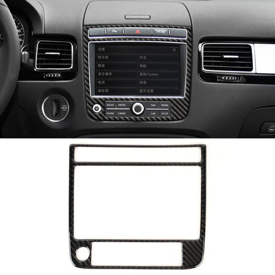 Car Carbon Fiber Navigation Panel Decorative Sticker for Volkswagen Touareg, Navigation Panel