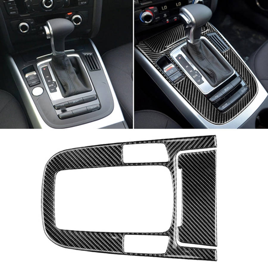 Car Carbon Fiber Gear Position Panel Decorative Sticker for Audi 2010-2018 Q5 / 2009-2016 A4L / 2...