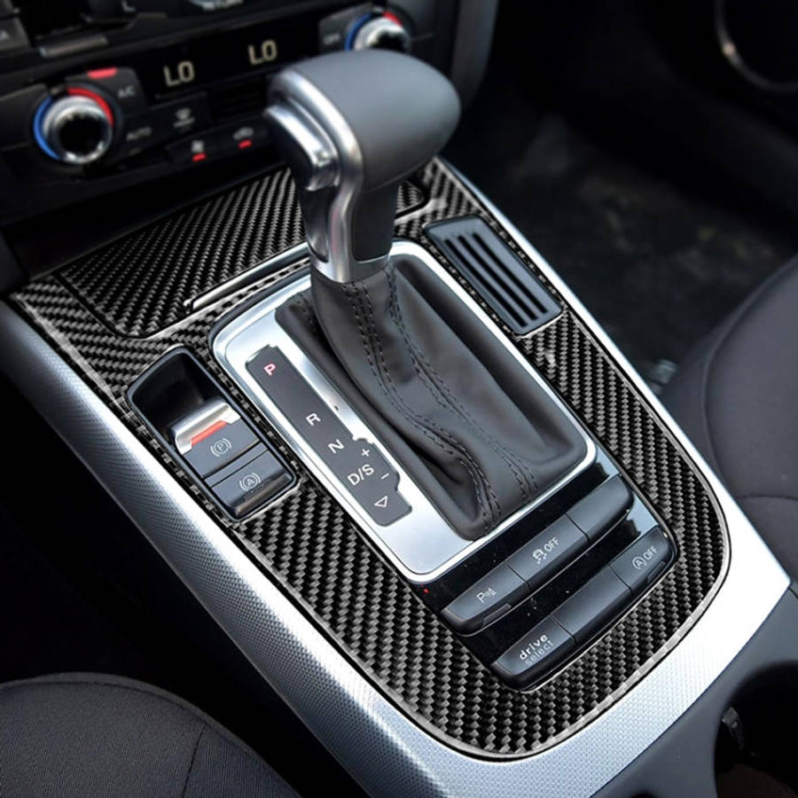 Car Carbon Fiber Gear Position Panel Decorative Sticker for Audi 2010-2018 Q5 / 2009-2016 A4L / 2...