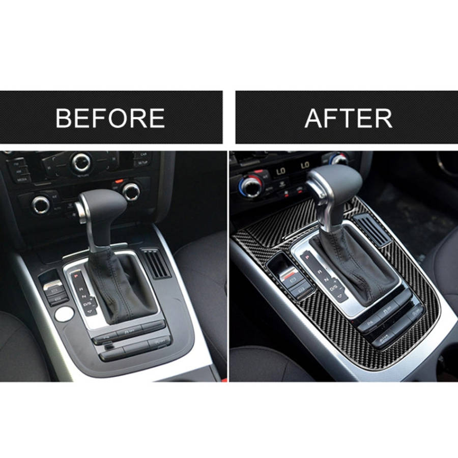 Car Carbon Fiber Gear Position Panel Decorative Sticker for Audi 2010-2018 Q5 / 2009-2016 A4L / 2...