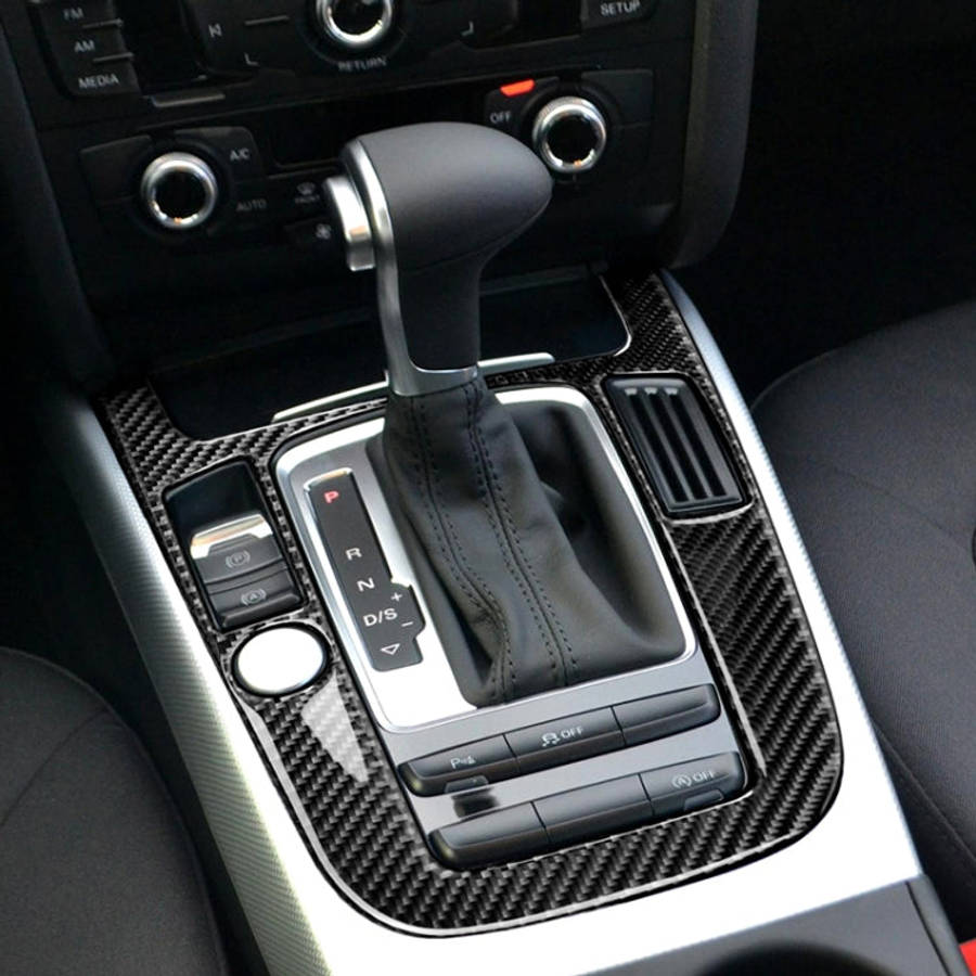 Car Carbon Fiber Gear Position Panel Decorative Sticker for Audi 2010-2018 Q5 / 2009-2016 A4L / 2...