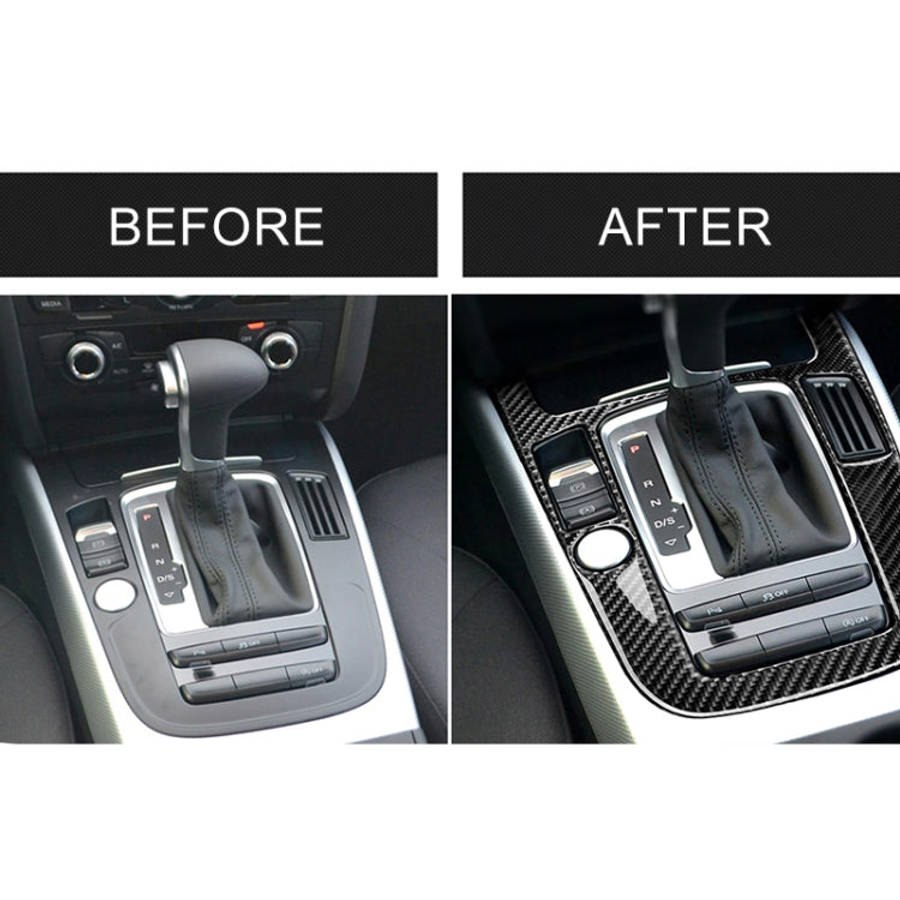 Car Carbon Fiber Gear Position Panel Decorative Sticker for Audi 2010-2018 Q5 / 2009-2016 A4L / 2...