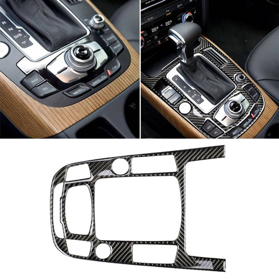 Car Carbon Fiber Gear Position Panel Decorative Sticker for Audi 2010-2018 Q5 / 2009-2016 A4L / 2...