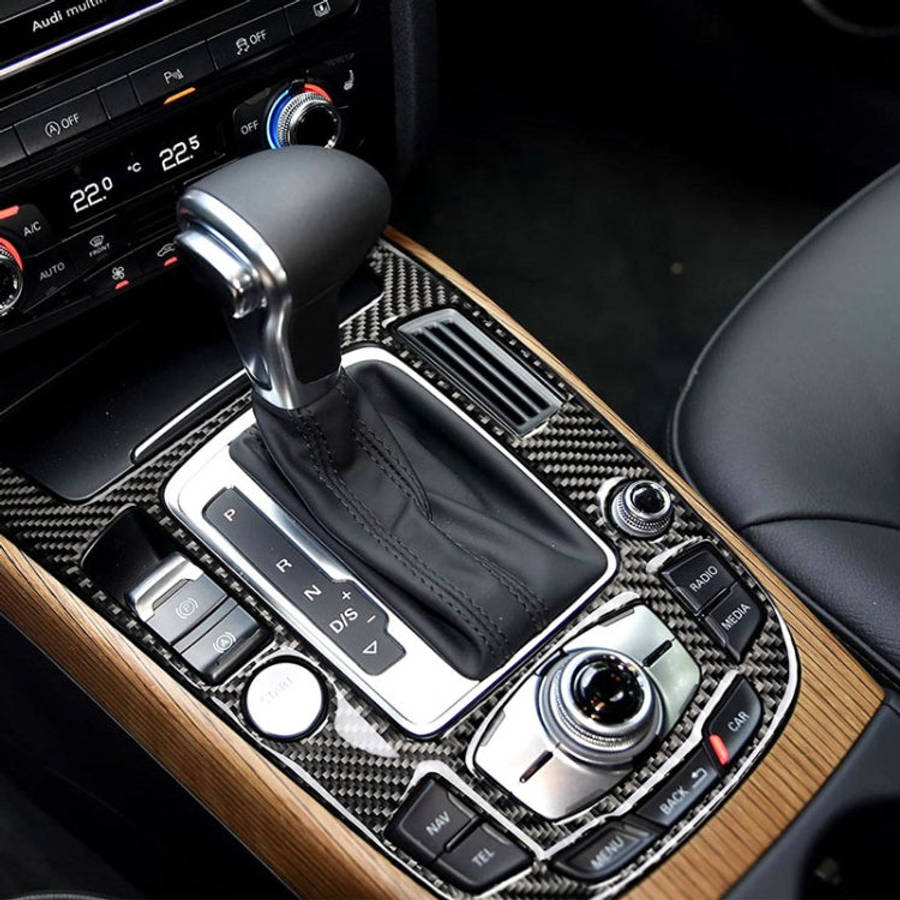 Car Carbon Fiber Gear Position Panel Decorative Sticker for Audi 2010-2018 Q5 / 2009-2016 A4L / 2...