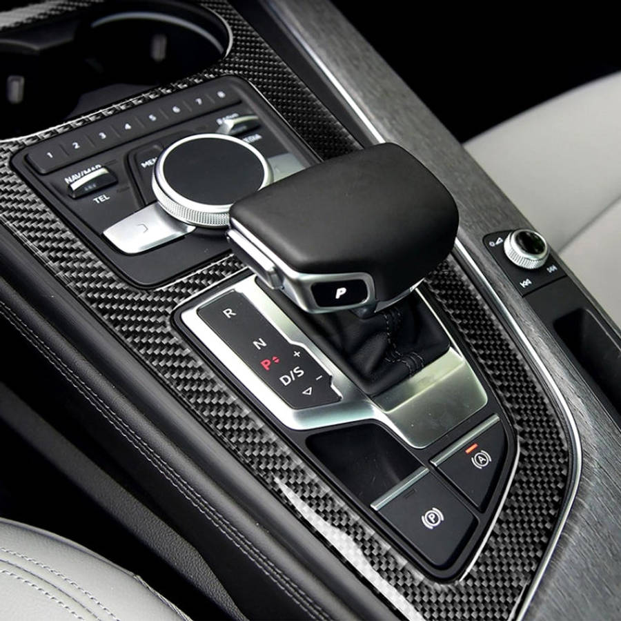 Car Carbon Fiber Gear Position Panel Decorative Sticker for Audi 2017-2018 A4L / 2017-2018 A5 / 2...