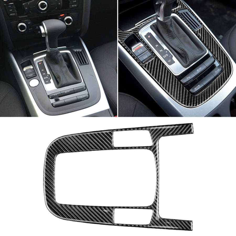 Car Carbon Fiber Gear Position Panel Decorative Sticker for Audi 2010-2018 Q5 / 2009-2016 A4L / 2...