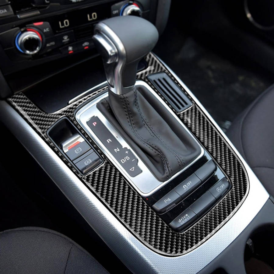 Car Carbon Fiber Gear Position Panel Decorative Sticker for Audi 2010-2018 Q5 / 2009-2016 A4L / 2...