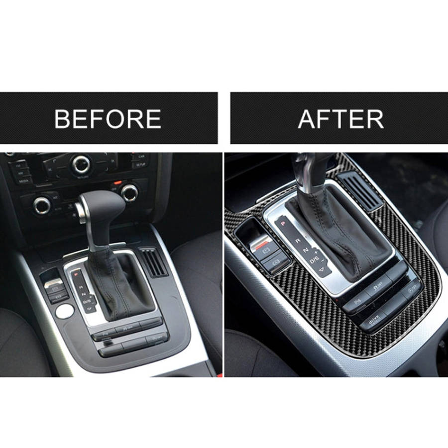 Car Carbon Fiber Gear Position Panel Decorative Sticker for Audi 2010-2018 Q5 / 2009-2016 A4L / 2...