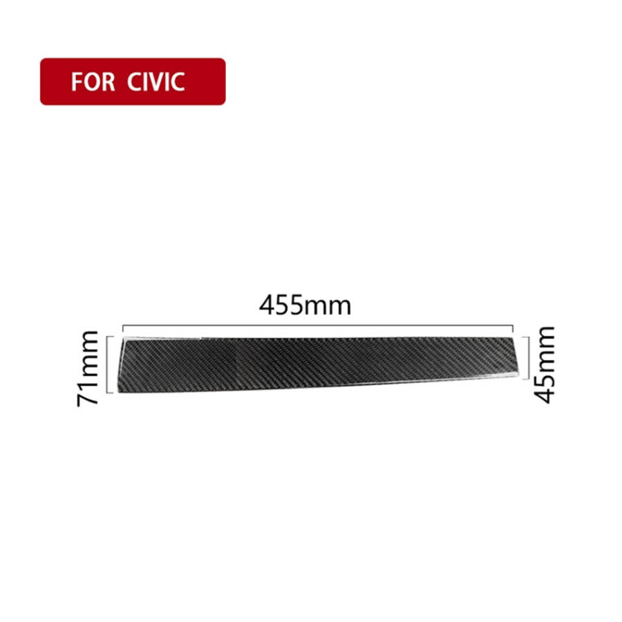 Car Carbon Fiber Central Control Decorative Sticker for Honda Tenth Generation Civic 2016-2019, C...